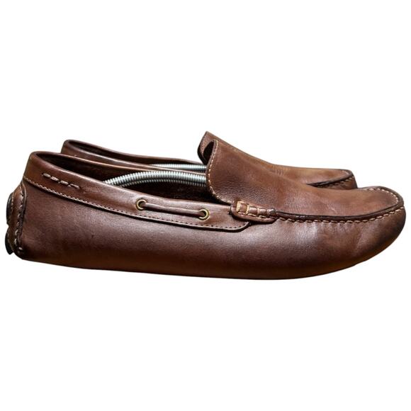 VIA SPIGA Drive Along Men\'s 9.5 Brown Genuine Leather Driving Casual Shoes main image 4